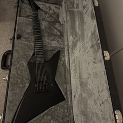  ESP LTD EX-7 Baritone Black Metal 7-String Electric Guitar Black Satin 