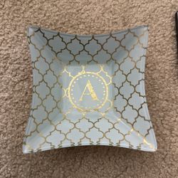 letter A jewelry holder glass