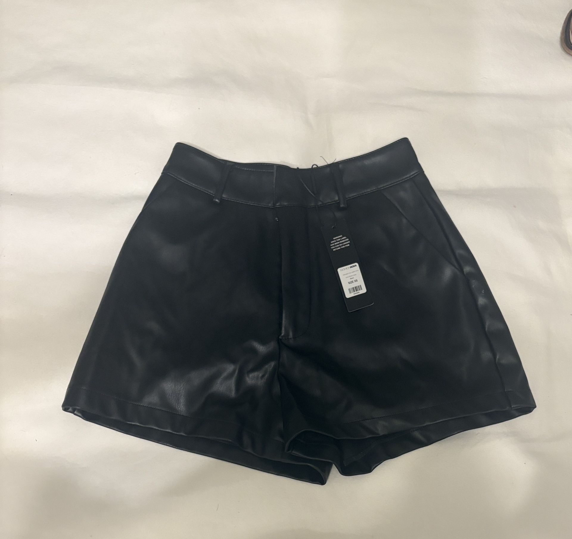 Fashion Nova High Waist Leather Shorts