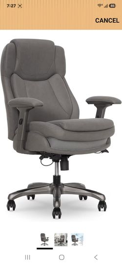 Living Style LaZyBoy Noelin Ergonomic Fabric Swivel Task Chair, Gray