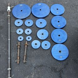 Weight Lifting Set With Dumbbell And Barbell