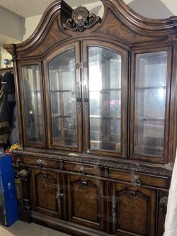 Antique Furniture Set w/ Lights - 70 L x 18 W x 92H