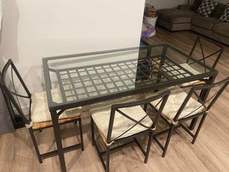 glass table + chairs