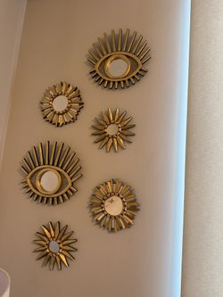 Gold Eye Starburst Mirrors