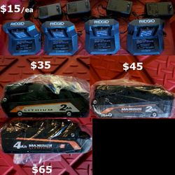NEW Ridgid 18V Batteries & Chargers