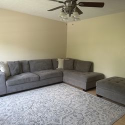 Gray L - shaped Furniture (Sofa)&  Pillows 