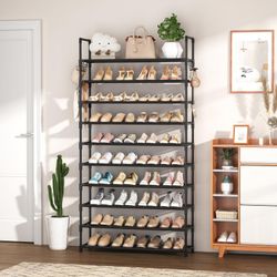 10 Tier LIGHTWEIGHT Shoes Rack Shelves Storage Organizer Size Length 34", Width 11", Height 69" New Condition 