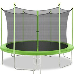 ACWARM HOME 14’ Outdoor Trampoline with Safety Net and Ladder Heavy Duty NEW IN BOX
