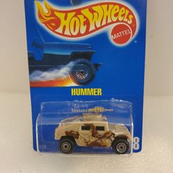 1991 Hot Wheels Light Tan Camo Hummer #188 1:64 Scale Diecast Vintage Blue Card 