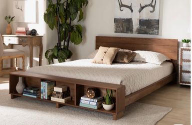 Full sized walnut bed frame