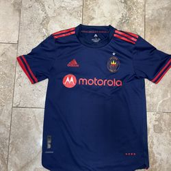 Chicago Fire 2021 Adidas Authentic Home Soccer Jersey GL6403 Size Small