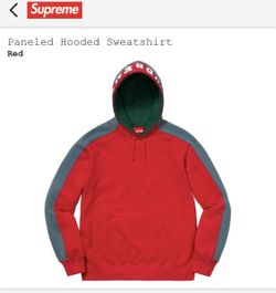 Supreme paneled hooded sweatshirt red