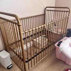 Namesake Abigail 3-in-1 Convertible Baby Crib (Gold) - GREENGUARD Gold Certified - Convertible Crib