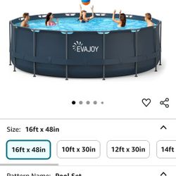 EVAJOY Metal Frame Swimming Pool Set