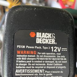 Black And Decker 12V Cordless Drill w/ Battery No Charger