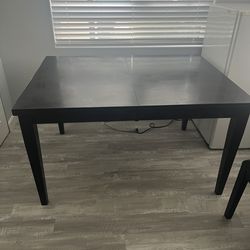 Modern Black Dining Table Set with 4 Chairs