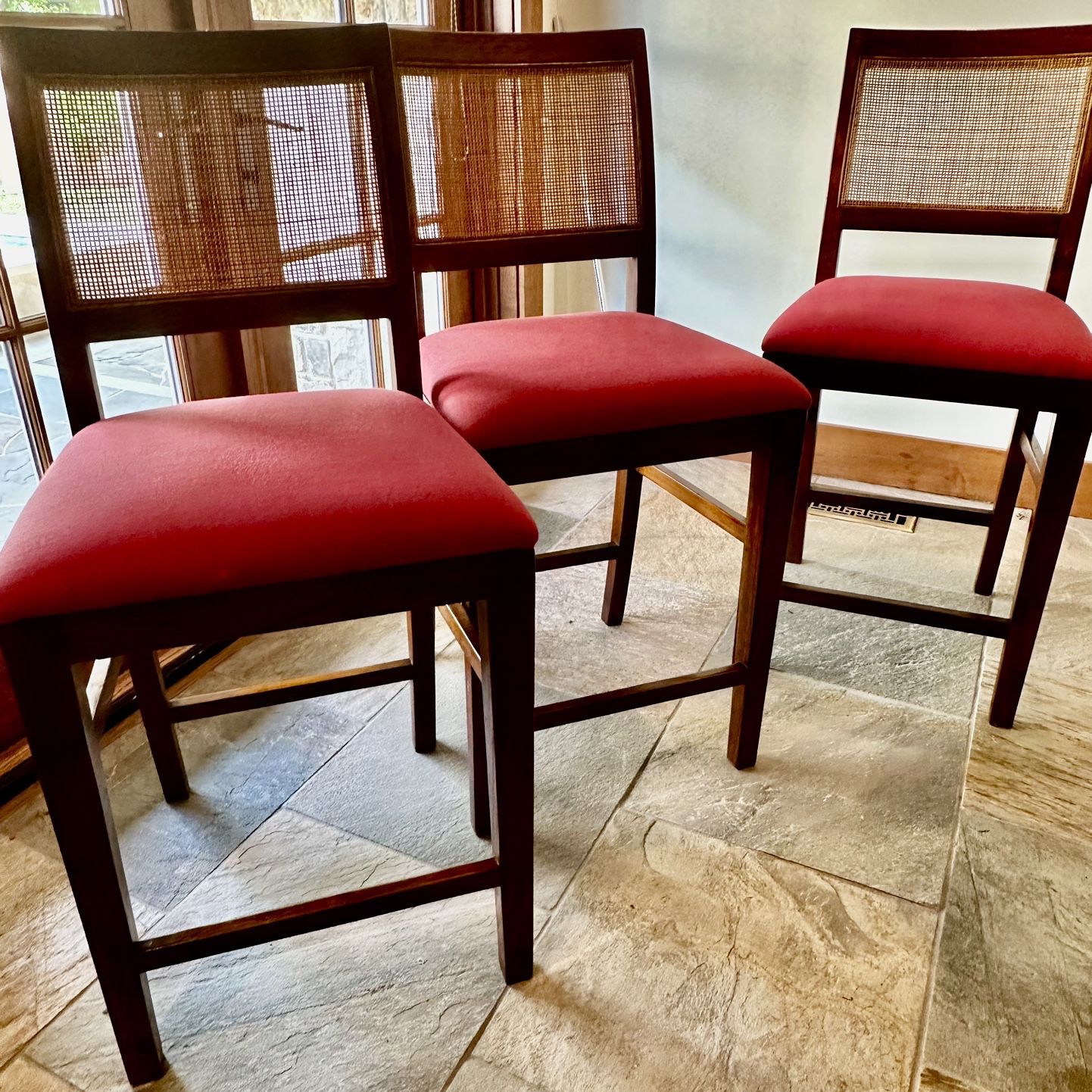 Set Of 3 Crate & Barrel Counter Height Stools (25.5 In Seat Height)