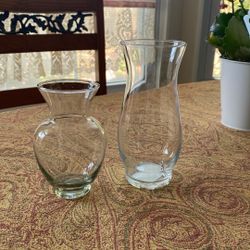 2 Glass Flower Vases
