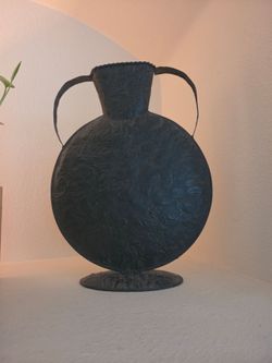 Decorative Metal Vase – 18.5" Tall