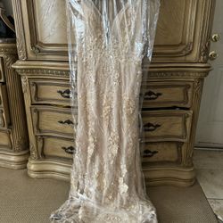 Beautiful Beige Lace Dress (large) 