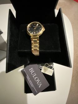 Bulova diamond watch with card n box