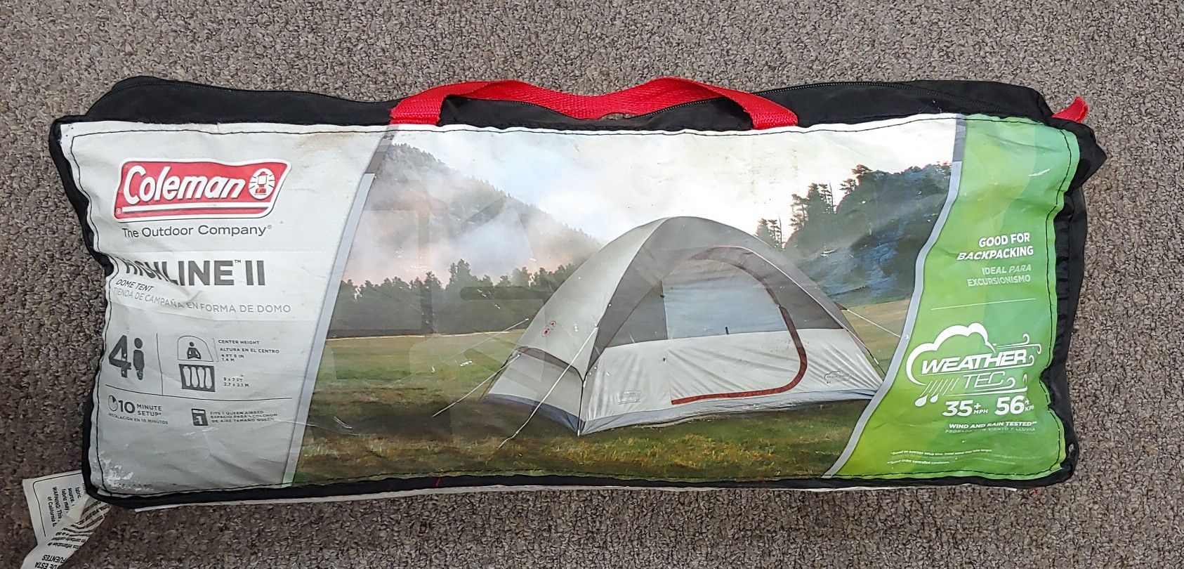 Coleman The Outdoor Company Highline II Dome Tent. 4 Person, 10 Minute Setup, Fits 1 Queen Air Mattress