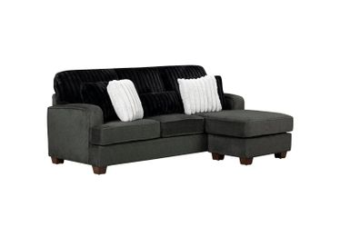 Haisley Modern Dark Gray Reversible Sectional with Pillows