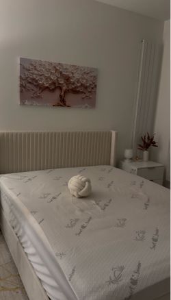 Queen size bed frame + mattress