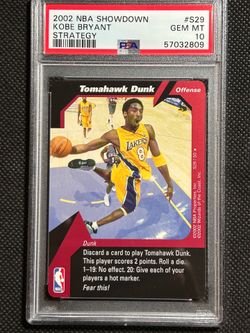 2002 NBA Showdown Strategy Kobe Bryant #S29 PSA 10 GEM MINT Tomahawk Dunk RARE