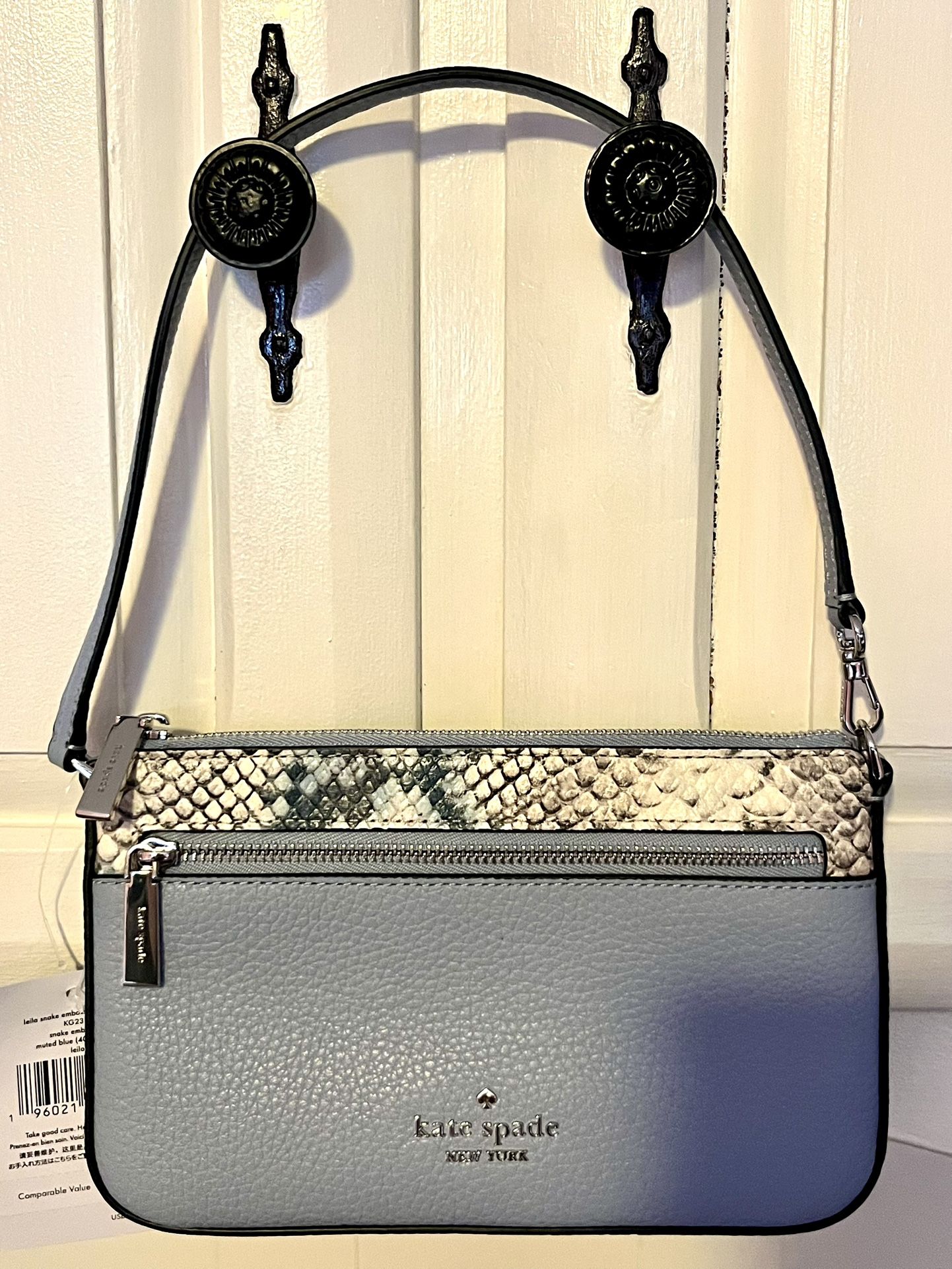 Kate Spade ♠️ Leila snake embossed convertible wristlet