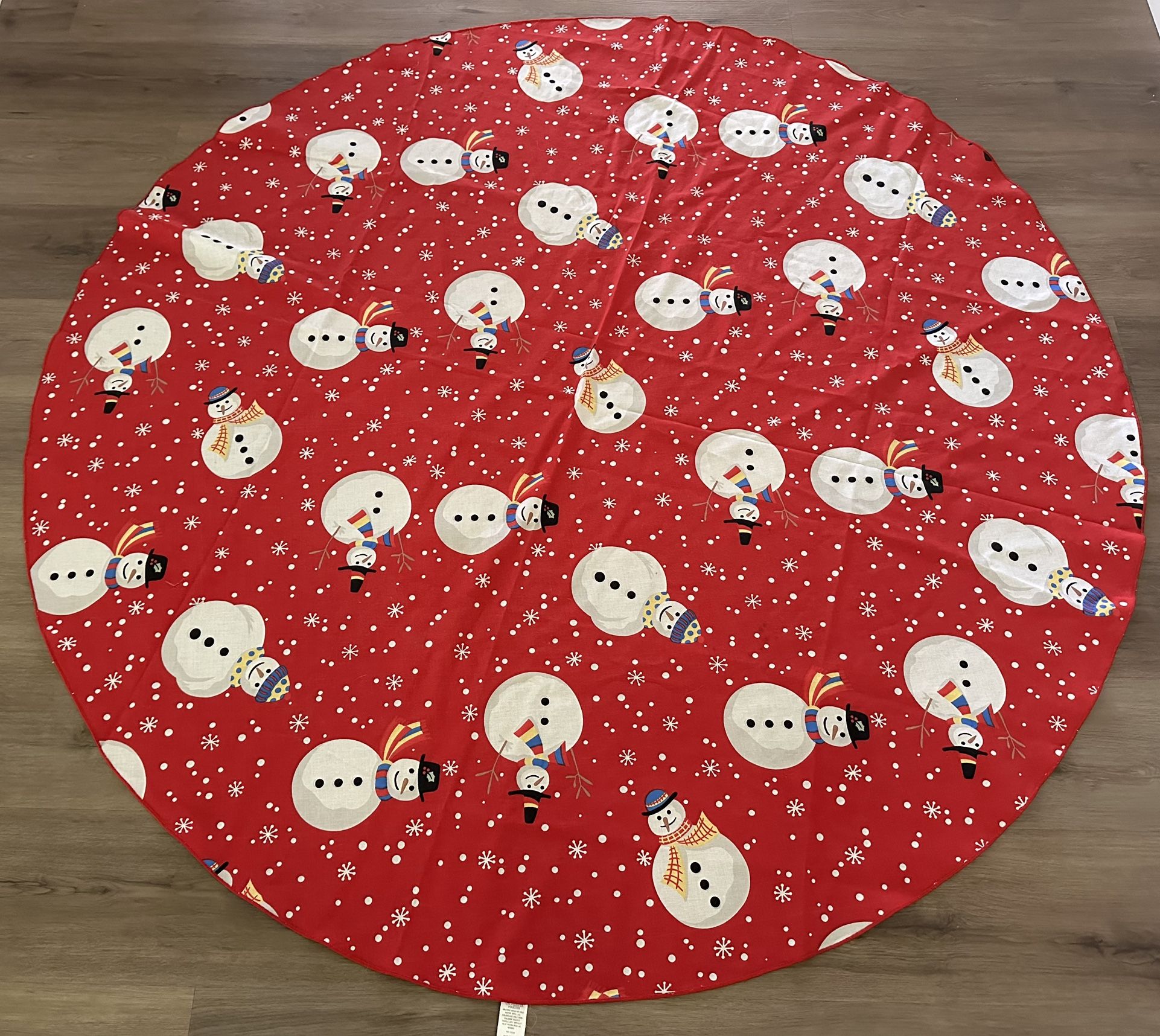 59” Round Christmas Holiday Snowman Table Cloth