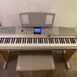 Yamaha DGX-505 “Portable Grand” Electric Keyboard With Stand And Seat
