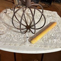 Wrought Iron Pumpkin Candle Holder & Candle