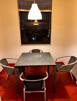 Metal Dining Table Set – Table + 4 Chairs