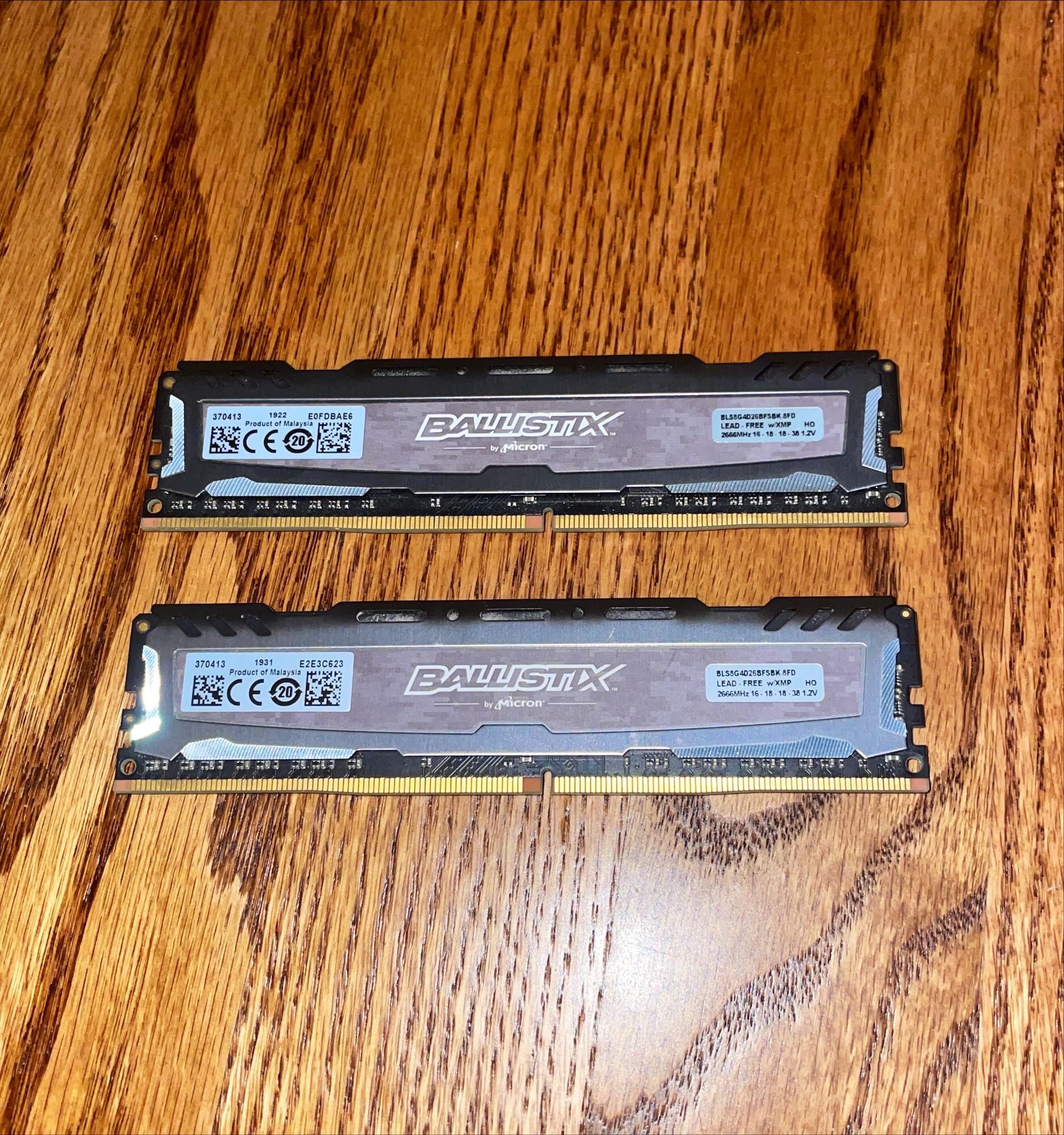 Ballistix SPORT 2x8GB DDR4 2666MHz Gaming Ram