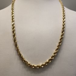 14KT GOLD 20”  4MM ROPE CHAIN