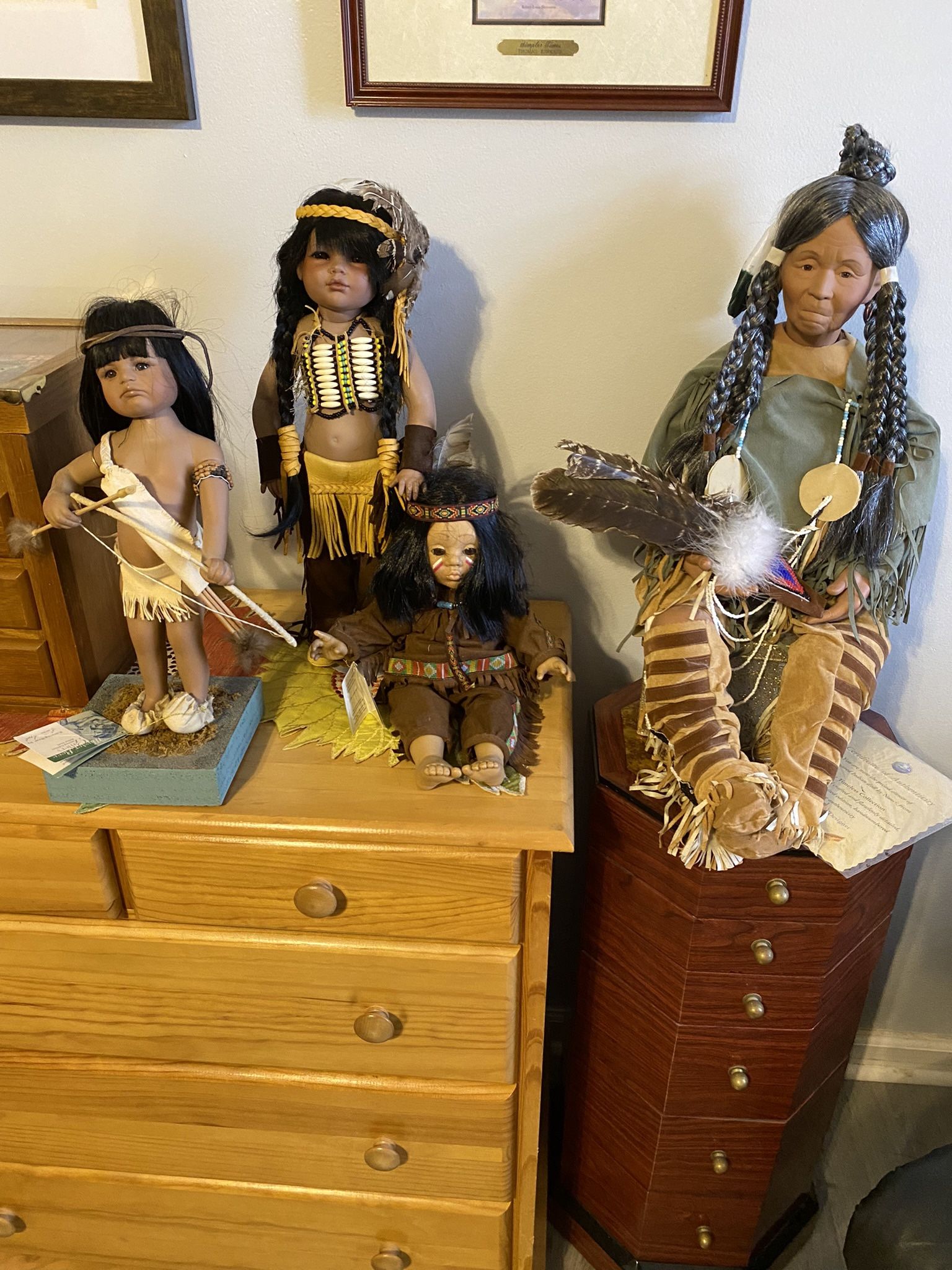 Native American Indian  Collectible Dolls Rare Porcelain UPDATE. Sitting Doll Sold