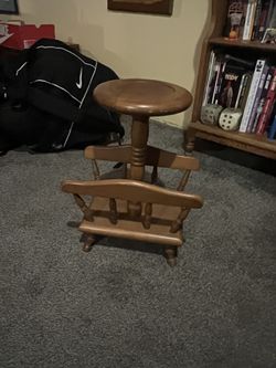 Vintage Maple Wood Smoke Stand Table 