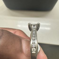 10K White Gold Engagement Ring  