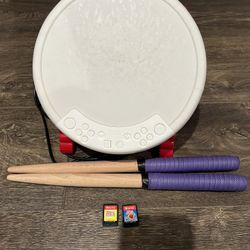 Nintendo Switch Drum With Two Taiko No Tatsujin Games