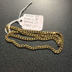 Slashed Price- 5mm x 18” Cuban Link Gold Filled Chain
