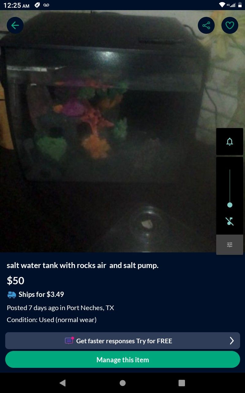 Smaller Salt Water Fish Tank With All The Rocks Pump Equipment Lights And Accessories