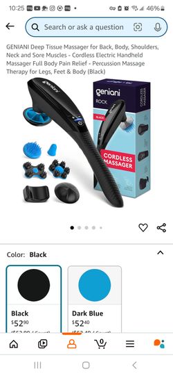 Deep Tissue Massager for Back, Body, Shoulders, Neck and Sore Muscles - Cordless Electric Handheld Massager Full Body Pain Relief - Percussion Massage