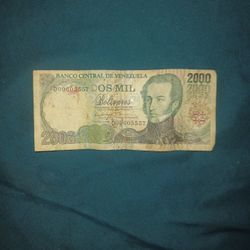 Old Bill From Venezuela. Dos Mil Bolivares 