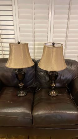 Two beautiful metal table lamps.