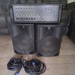 Powered Speakers,Microphone, And  Mixer 