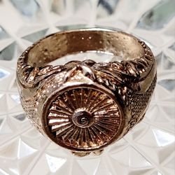 Men's Size 12 Gold Plated Round Ring Fashion Jewelry. Add some bling to your wardrobe with this stylish gold-plated round ring. Perfect for any occasi