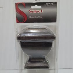 1 Piece Select Westwood Finials for 2-1/4" Pole.  23-138-17 with Bronce Finish.
