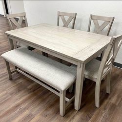 Brand New 6pc. Beige Dining Table Set 
