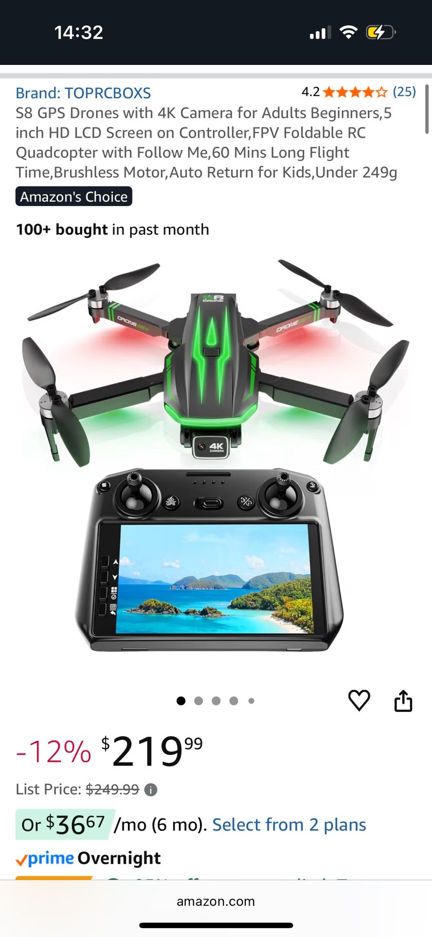 S8 GPS Drones with 4K Camera for Adults Beginners,5 inch HD LCD Screen on Con...